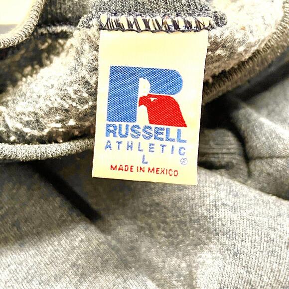 VTG Russell Athletic Sweatshirt Crewneck Blank Gray Blue Made In Mexico Sz L - Picture 6 of 8